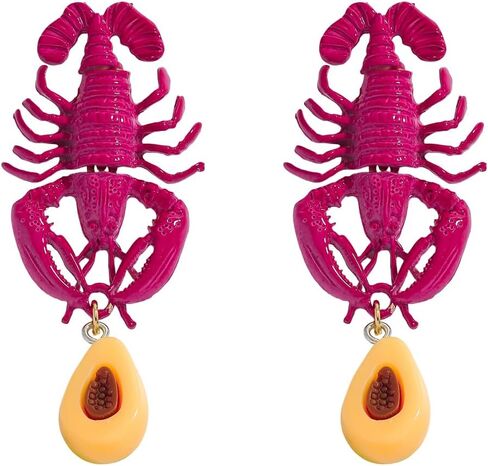 Creative Exaggerated Ocean Animal Drop Dangle Earrings for Women, Bohemia Style Alloy Lobster Octopus Fish Crab Earrings for Summer Beach Holiday Party Jewelry Gifts in Kuwait