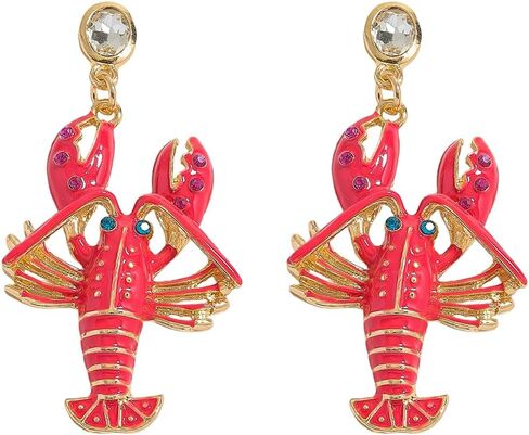 Creative Exaggerated Ocean Animal Drop Dangle Earrings for Women, Bohemia Style Alloy Lobster Octopus Fish Crab Earrings for Summer Beach Holiday Party Jewelry Gifts in Kuwait