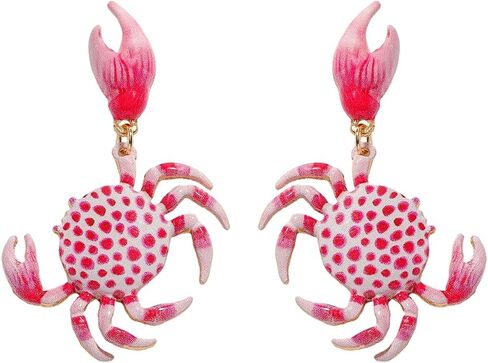 Creative Exaggerated Ocean Animal Drop Dangle Earrings for Women, Bohemia Style Alloy Lobster Octopus Fish Crab Earrings for Summer Beach Holiday Party Jewelry Gifts in Kuwait