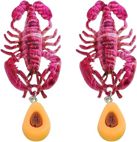 Creative Exaggerated Ocean Animal Drop Dangle Earrings for Women, Bohemia Style Alloy Lobster Octopus Fish Crab Earrings for Summer Beach Holiday Party Jewelry Gifts in Kuwait