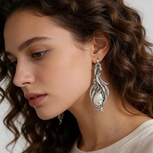 1 Pair Handmade Droplet Pendant Earrings, Retro Creative Design, Statement Jewelry for Holiday Parties in Kuwait