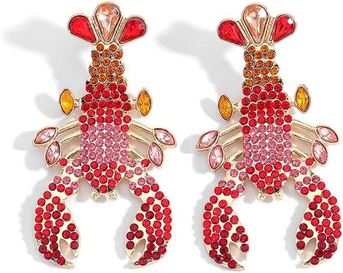 Creative Exaggerated Ocean Animal Drop Dangle Earrings for Women, Bohemia Style Alloy Lobster Octopus Fish Crab Earrings for Summer Beach Holiday Party Jewelry Gifts in Kuwait