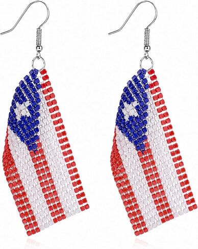 gisgfim Puerto Rico Flag Earrings for Women Lightweight Aluminum Dangle Earrings Hook Fashion Puerto Rico Jewelry Gifts (Alloy Mesh) in Kuwait