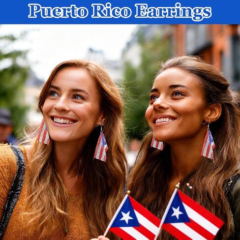 gisgfim Puerto Rico Flag Earrings for Women Lightweight Aluminum Dangle Earrings Hook Fashion Puerto Rico Jewelry Gifts (Alloy Mesh) in Kuwait