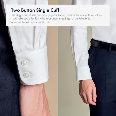 Charles Tyrwhitt Shirts for Men – Twill Non-Iron Formal Dress Shirt – Long Sleeve Cotton Shirt –Extra Slim Fit Classic Collar in Saudi Arabia