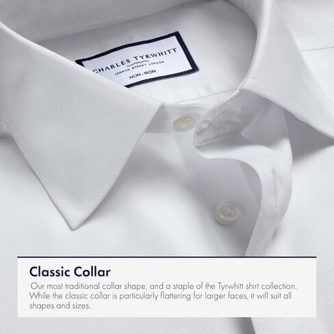 Charles Tyrwhitt Shirts for Men – Twill Non-Iron Formal Dress Shirt – Long Sleeve Cotton Shirt –Extra Slim Fit Classic Collar in Saudi Arabia