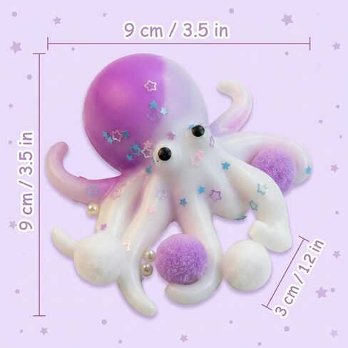 Octopus Squishies, Octopus Stress Ball, Squishies Octopu, Sensory Fidget Tool for Stress Relief and Focus, Daily Life and Office Desk Companion, Design with Soft Texture (Purple and White) in Saudi Arabia