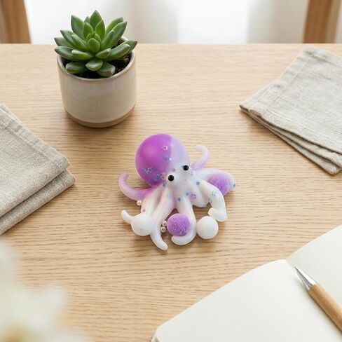 Octopus Squishies, Octopus Stress Ball, Squishies Octopu, Sensory Fidget Tool for Stress Relief and Focus, Daily Life and Office Desk Companion, Design with Soft Texture (Purple and White) in Saudi Arabia