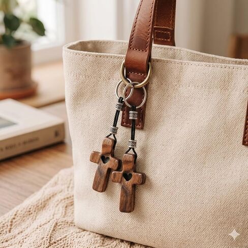 3 PCS Christian Cross Keychain for Women,Wooden Pocket Cross Fidget Keychain for Men,Cross My Heart,Small Jesus Keychains for Encouragement,Stress/Anxiety Relief,Christmas Gift Family in Saudi Arabia