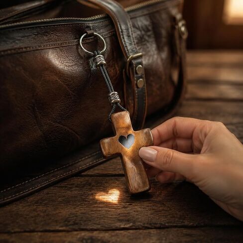 3 PCS Christian Cross Keychain for Women,Wooden Pocket Cross Fidget Keychain for Men,Cross My Heart,Small Jesus Keychains for Encouragement,Stress/Anxiety Relief,Christmas Gift Family in Saudi Arabia