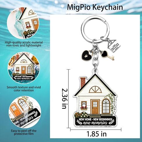 House Warming Gifts New Apartment Keychain Acrylic Housewarming Gifts for New Homeowners Realtor Supplies House Key Chain Best Housewarming Gift 2026 Closing Gift for Home Buyers in Kuwait