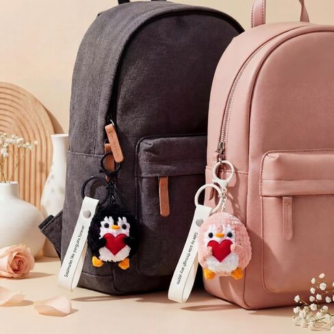 Penguin Keychain Gift for Birthday, Him&Her, Boyfriend, Girlfriend & Best Friends | Crochet Kawaii Bag Charm Backpack Accessories(2 Pack) in Saudi Arabia