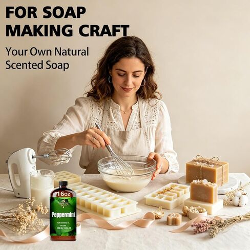Peppermint Essential Oil, Peppermint Oil 16 Fl Oz 480ml for Diffuser Yoga Soap & Candle Making – with 0.33 Oz Roller Ball & Funnel YHSESSE Essential Oils in Kuwait