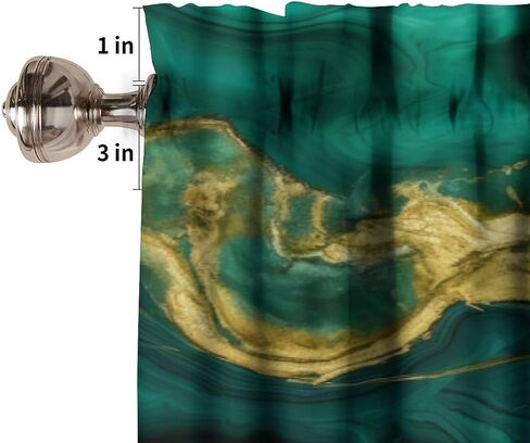 Marble Valance Curtain, Emerald Green Gold Textured Modern Abstract Short Drape for Kitchen Living Room Cafe Office Window Treatment 1 Panel 54" W x 18" L Inch in Saudi Arabia