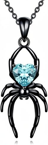 Gothic Spider Necklace for Women Black Spider Pendant Necklace with Birthstone Punk Jewelry Halloween Gifts for Goth Enthusiasts in Kuwait