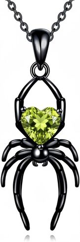 Gothic Spider Necklace for Women Black Spider Pendant Necklace with Birthstone Punk Jewelry Halloween Gifts for Goth Enthusiasts in Kuwait