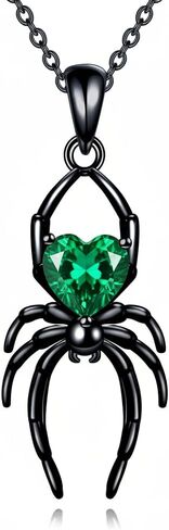 Gothic Spider Necklace for Women Black Spider Pendant Necklace with Birthstone Punk Jewelry Halloween Gifts for Goth Enthusiasts in Kuwait