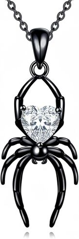 Gothic Spider Necklace for Women Black Spider Pendant Necklace with Birthstone Punk Jewelry Halloween Gifts for Goth Enthusiasts in Kuwait