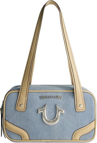 True Religion Satchel Bag, Women's Small Denim Bowling Purse Handbag, Denim in Kuwait