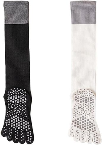 2-Pair Women's Non-Slip Yoga Socks, Silicone Toe Grip for Pilates & Ballet Training in Kuwait