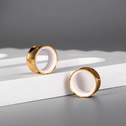 2PCS Two-Tone Ear Tunnels Plugs Hollow Double Flared Ear Gauges, Hypoallergenic Earrings Expanders Tunnels Stretchers Body Piercing Jewelry for Women and Men(8mm-16mm) in Kuwait