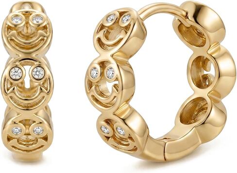 Earrings for Women Gold Huggie Hoop 14K Small Simple Hypoallergenic Everyday Jewelry in Kuwait