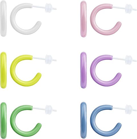 Plastic Earrings for Sensitive Ears Hypoallergenic Half Hoops for Women in Saudi Arabia