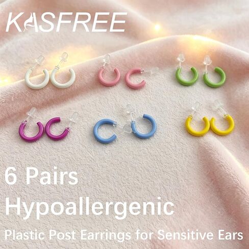 Plastic Earrings for Sensitive Ears Hypoallergenic Half Hoops for Women in Saudi Arabia