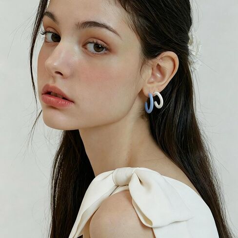 Plastic Earrings for Sensitive Ears Hypoallergenic Half Hoops for Women in Saudi Arabia