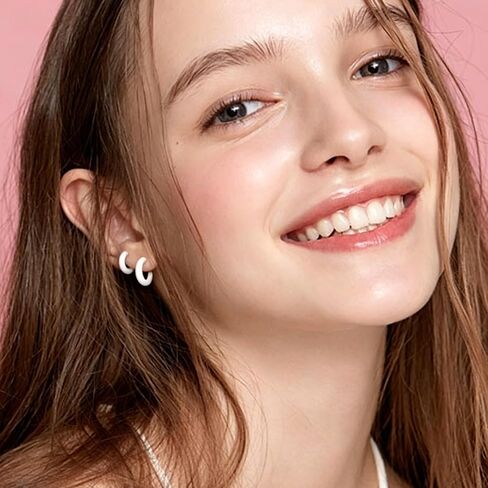 Plastic Earrings for Sensitive Ears Hypoallergenic Half Hoops for Women in Saudi Arabia