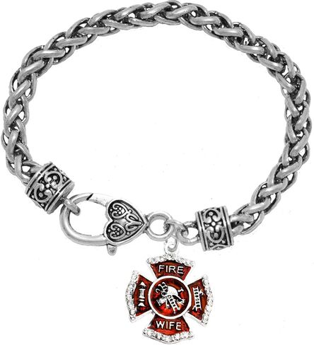 Firefighter's Wife's Necklace, Earring, Bracelet Set, Hypoallergenic Safe-Nickel, Lead, Cadmium Free in Saudi Arabia