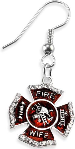 Firefighter's Wife's Necklace, Earring, Bracelet Set, Hypoallergenic Safe-Nickel, Lead, Cadmium Free in Saudi Arabia
