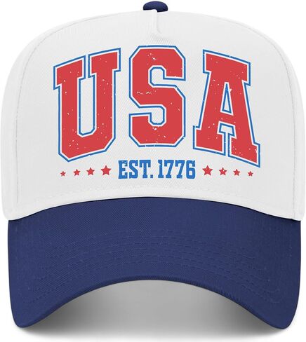 USA Est 1776 Vintage Trucker Hat | 4th of July America Party | Premium Snapback Baseball Hat for Men & Women in Kuwait