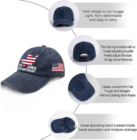 250 Years 1776-2026 Hats Golf Cap for Women in Kuwait