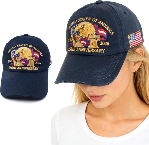250 Anniversary USA Hat,USA 250th Anniversary Cap,American Eagle Embroidery Patriotic Baseball Cap Freedom Gift for Men Women in Saudi Arabia