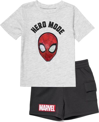 Marvel Spider-Man Boys T-Shirt and Shorts Outfit Set – Holographic Shirt featuring Hulk, Captain America & Superheroes in Kuwait