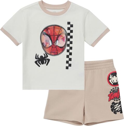 Marvel Spider-Man Boys T-Shirt and Shorts Outfit Set – Holographic Shirt featuring Hulk, Captain America & Superheroes in Saudi Arabia