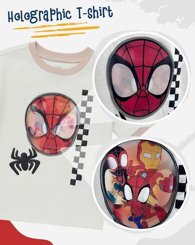 Marvel Spider-Man Boys T-Shirt and Shorts Outfit Set – Holographic Shirt featuring Hulk, Captain America & Superheroes in Saudi Arabia