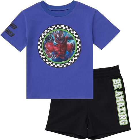 Marvel Spider-Man Boys T-Shirt and Shorts Outfit Set – Holographic Shirt featuring Hulk, Captain America & Superheroes in Saudi Arabia