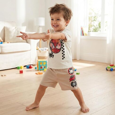 Marvel Spider-Man Boys T-Shirt and Shorts Outfit Set – Holographic Shirt featuring Hulk, Captain America & Superheroes in Saudi Arabia