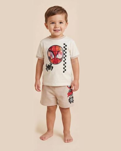 Marvel Spider-Man Boys T-Shirt and Shorts Outfit Set – Holographic Shirt featuring Hulk, Captain America & Superheroes in Saudi Arabia