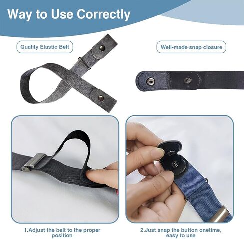 5 Pcs No Buckle Elastic Stretch Invisible Belt Comfortable Free Elastic Belts for Jeans Pants Adjustable Invisible Stretch Buckleless Belt Jean Waist Tightener -Unisex in Saudi Arabia