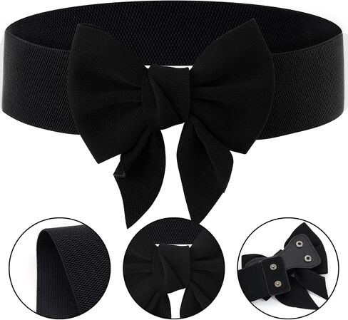 Women Elastic Waist Belt Vintage Bowknot Elastic Bow Belt for Party Casual Matching Women Dresses in Saudi Arabia