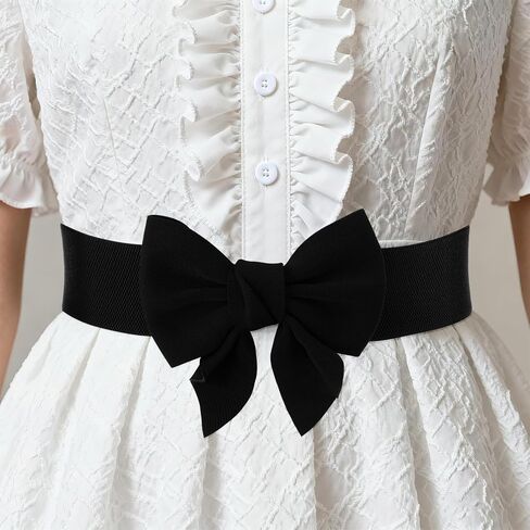 Women Elastic Waist Belt Vintage Bowknot Elastic Bow Belt for Party Casual Matching Women Dresses in Saudi Arabia