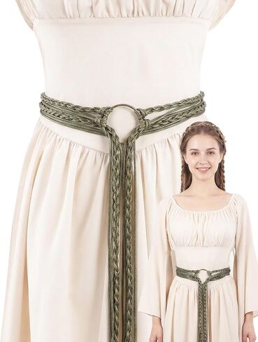 MOSTORY Medieval Renaissance Belt for Women - Viking Rope Belt for Renfaire Accessories Fantasy Cosplay Vintage Pirate in Kuwait