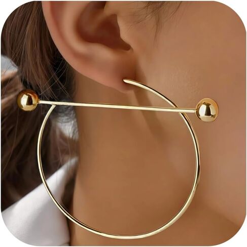 Big Hoop Earrings For Women Gold Good Hoops Wedding Guest Accessories Round Earrings For Women Minimalist Geometric Style in Kuwait