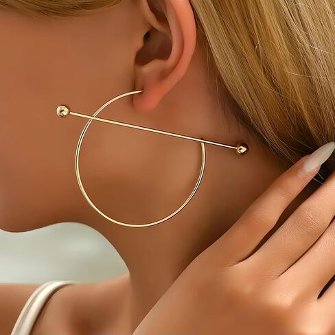 Big Hoop Earrings For Women Gold Good Hoops Wedding Guest Accessories Round Earrings For Women Minimalist Geometric Style in Kuwait