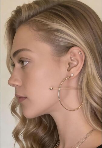 Big Hoop Earrings For Women Gold Good Hoops Wedding Guest Accessories Round Earrings For Women Minimalist Geometric Style in Kuwait