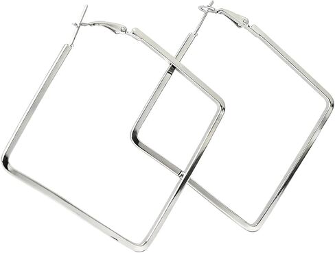 Women's Geometric Square Earrings，Hypoallergenic Stainless Steel, 3D Cubic Design, Minimalist Jewelry for Her 1 pair in Saudi Arabia