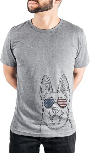 Inkopious Patriotic Brutus the German Shepherd Triblend T-Shirt in Saudi Arabia